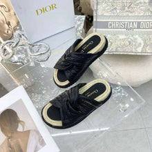 Load image into Gallery viewer, Dior Women Dtwist Slide Black Cannage Lambskin