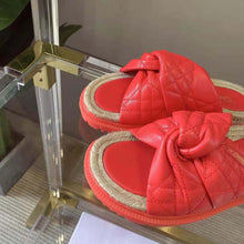Load image into Gallery viewer, Dior Women Dtwist Slide Bright Orange Cannage Lambskin