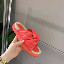 Load image into Gallery viewer, Dior Women Dtwist Slide Bright Orange Cannage Lambskin