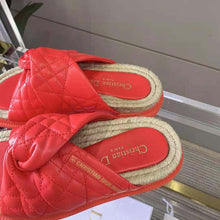 Load image into Gallery viewer, Dior Women Dtwist Slide Bright Orange Cannage Lambskin