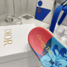 Load image into Gallery viewer, Dior Women Dway Slide Pink Multicolor D-Flower Pop Cotton Embroidery
