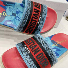 Load image into Gallery viewer, Dior Women Dway Slide Pink Multicolor D-Flower Pop Cotton Embroidery