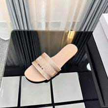 Load image into Gallery viewer, Dior Women Dway Slide Rose Des Vents Cotton Embroidered with Metallic Thread and Strass