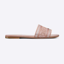 Load image into Gallery viewer, Dior Women Dway Slide Rose Des Vents Cotton Embroidered with Metallic Thread and Strass