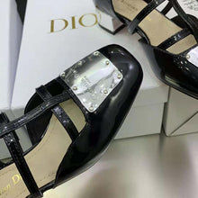Load image into Gallery viewer, Dior Women La Parisienne Dior Ballerina Flat Black Patent Calfskin
