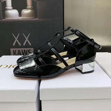 Load image into Gallery viewer, Dior Women La Parisienne Dior Ballerina Flat Black Patent Calfskin