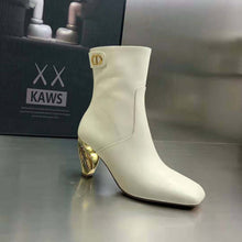 Load image into Gallery viewer, Dior Women Rhodes Heeled Ankle Boot White Supple Calfskin