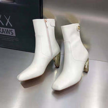 Load image into Gallery viewer, Dior Women Rhodes Heeled Ankle Boot White Supple Calfskin