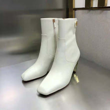 Load image into Gallery viewer, Dior Women Rhodes Heeled Ankle Boot White Supple Calfskin