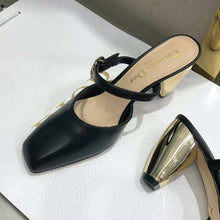 Load image into Gallery viewer, Dior Women Rhodes Heeled Mule Black Calfskin