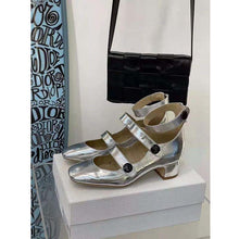 Load image into Gallery viewer, Dior Women Shoes D-Doll Pump Silver-Tone Shiny Laminated Calfskin