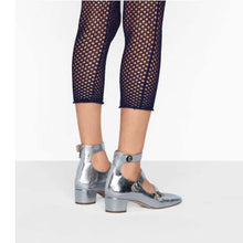 Load image into Gallery viewer, Dior Women Shoes D-Doll Pump Silver-Tone Shiny Laminated Calfskin