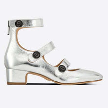 Load image into Gallery viewer, Dior Women Shoes D-Doll Pump Silver-Tone Shiny Laminated Calfskin