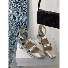 Load image into Gallery viewer, Dior Women Shoes D-Doll Pump Silver-Tone Shiny Laminated Calfskin