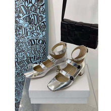 Load image into Gallery viewer, Dior Women Shoes D-Doll Pump Silver-Tone Shiny Laminated Calfskin