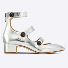 Load image into Gallery viewer, Dior Women Shoes D-Doll Pump Silver-Tone Shiny Laminated Calfskin