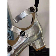 Load image into Gallery viewer, Dior Women Shoes D-Doll Pump Silver-Tone Shiny Laminated Calfskin