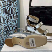 Load image into Gallery viewer, Dior Women Shoes D-Doll Pump Silver-Tone Shiny Laminated Calfskin