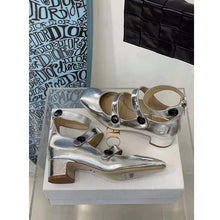 Load image into Gallery viewer, Dior Women Shoes D-Doll Pump Silver-Tone Shiny Laminated Calfskin