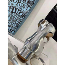 Load image into Gallery viewer, Dior Women Shoes D-Doll Pump Silver-Tone Shiny Laminated Calfskin