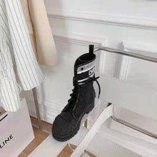 Load image into Gallery viewer, Dior Women Shoes D-Major Ankle Boot Black White Technical Fabric Black Calfskin
