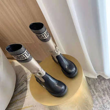 Load image into Gallery viewer, Dior Women Shoes D-Major Boot Taupe Black Technical Fabric Black Calfskin