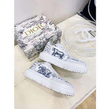 Load image into Gallery viewer, Dior Women Shoes Dior Addict Sneaker French Blue Toile De Jouy Technical Fabric