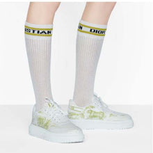 Load image into Gallery viewer, Dior Women Shoes Dior Addict Sneaker French Lime Toile De Jouy Technical Fabric