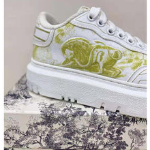 Load image into Gallery viewer, Dior Women Shoes Dior Addict Sneaker French Lime Toile De Jouy Technical Fabric