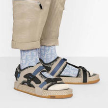 Load image into Gallery viewer, Dior Women Shoes Dior Atlas Sandal Beige Black Dior Oblique Jacquard Beige Suede