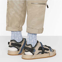 Load image into Gallery viewer, Dior Women Shoes Dior Atlas Sandal Beige Black Dior Oblique Jacquard Beige Suede