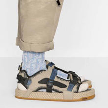 Load image into Gallery viewer, Dior Women Shoes Dior Atlas Sandal Beige Black Dior Oblique Jacquard Beige Suede