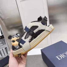 Load image into Gallery viewer, Dior Women Shoes Dior Atlas Sandal Beige Black Dior Oblique Jacquard Beige Suede