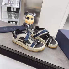 Load image into Gallery viewer, Dior Women Shoes Dior Atlas Sandal Beige Black Dior Oblique Jacquard Beige Suede