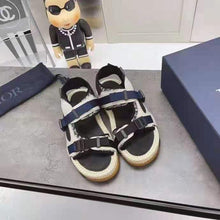 Load image into Gallery viewer, Dior Women Shoes Dior Atlas Sandal Beige Black Dior Oblique Jacquard Beige Suede