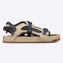 Load image into Gallery viewer, Dior Women Shoes Dior Atlas Sandal Beige Black Dior Oblique Jacquard Beige Suede