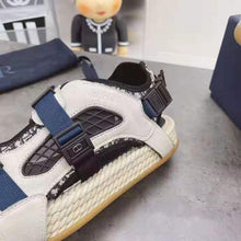 Load image into Gallery viewer, Dior Women Shoes Dior Atlas Sandal Beige Black Dior Oblique Jacquard Beige Suede