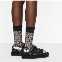 Load image into Gallery viewer, Dior Women Shoes Dior Atlas Sandal Beige Black Dior Oblique Jacquard Black Suede