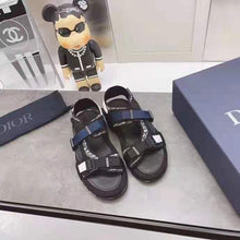 Load image into Gallery viewer, Dior Women Shoes Dior Atlas Sandal Beige Black Dior Oblique Jacquard Black Suede