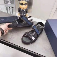 Load image into Gallery viewer, Dior Women Shoes Dior Atlas Sandal Beige Black Dior Oblique Jacquard Black Suede