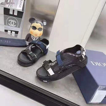 Load image into Gallery viewer, Dior Women Shoes Dior Atlas Sandal Beige Black Dior Oblique Jacquard Black Suede