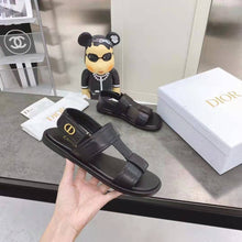 Load image into Gallery viewer, Dior Women Shoes Dior Ocean Sandal Black Lambskin CD Signature