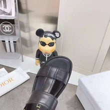 Load image into Gallery viewer, Dior Women Shoes Dior Ocean Sandal Black Lambskin CD Signature