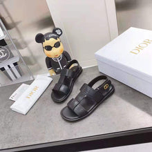 Load image into Gallery viewer, Dior Women Shoes Dior Ocean Sandal Black Lambskin CD Signature