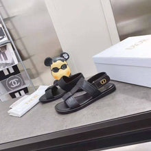 Load image into Gallery viewer, Dior Women Shoes Dior Ocean Sandal Black Lambskin CD Signature