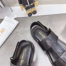 Load image into Gallery viewer, Dior Women Shoes Dior Ocean Sandal Black Lambskin CD Signature
