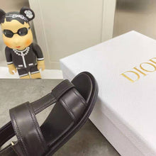 Load image into Gallery viewer, Dior Women Shoes Dior Ocean Sandal Black Lambskin CD Signature