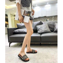 Load image into Gallery viewer, Dior Women Shoes Dway Slide Beige Multicolor Mizza Embroidered Cotton