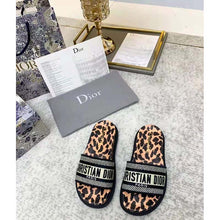 Load image into Gallery viewer, Dior Women Shoes Dway Slide Beige Multicolor Mizza Embroidered Cotton