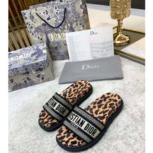 Load image into Gallery viewer, Dior Women Shoes Dway Slide Beige Multicolor Mizza Embroidered Cotton